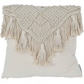 Fringed Macrame Cotton Cushion